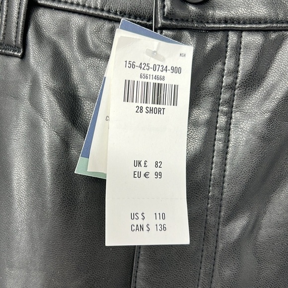 Abercrombie & Fitch NWT 90’s straight pleather pants 28 short - Picture 4 of 10